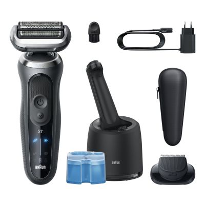 Braun Series 7 Electric Shaver, SmartCare Center, +1 Attachment, 72-G7200CC, Grey