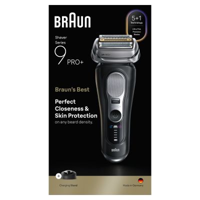 Braun Series 9 PRO+ Electric Shaver, Pro SensoAdapt, Charging Stand, 9610S, Black
