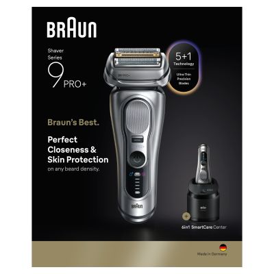 Braun Series 9 PRO+ Electric Shaver, Pro SensoAdapt, SmartCare Center, 9667CC, Silver