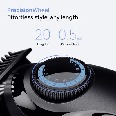 Braun Beard Trimmer Series 3, +2 Styling Tools, 20 Lengths, Sharp Blade, BT3500, Black