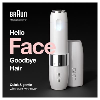 Braun Face Mini Hair Remover FS1000, Electric Facial Hair Removal for Women, White