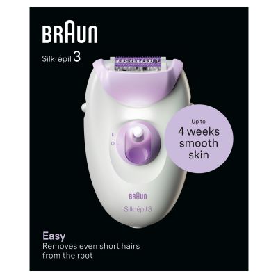 Braun Silk-�pil 3, Corded Epilator For Hair Removal, Weeks Of Smooth Skin, 3-000, Purple