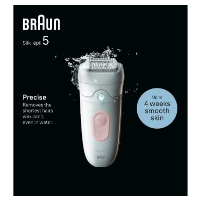Braun Silk-�pil 5,  Epilator For Easy Hair Removal, Lasting Smooth Skin, 5-000, White/Flamingo