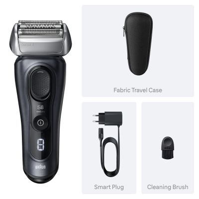 Braun Series 8 Electric Shaver, SensoAdapt, 60 min, 8603S, Grey
