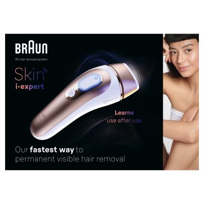 Braun Smart IPL Skin iﾷexpert, At Home Hair Removal, Pouch, Venus Razor, 2 Heads, PL7147