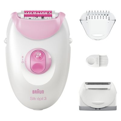Braun Silk-�pil 3, Corded Epilator For Hair Removal, Weeks Of Smooth Skin, 3-031, Pink