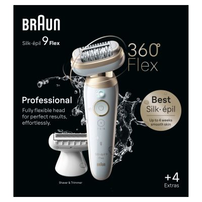 Braun Silk-�pil 9 Flex, Epilator For Easy Hair Removal, 9-041 3D, White/Gold