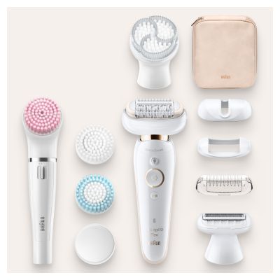 Braun Silk-�pil 9 Flex 9-100 Beauty Set - Epilator, Flexible Head, Easier Hair Removal, White/Gold