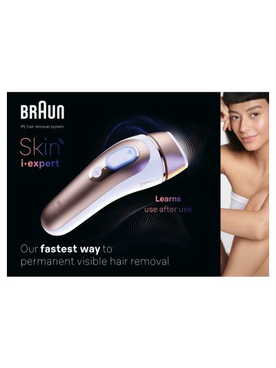 Braun Smart IPL Skin iﾷexpert, At Home Hair Removal, Pouch, Venus Razor, 2 Heads, PL7147